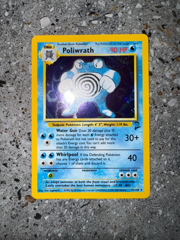 Pokemon TCG Cards Poliwrath 15/130 Base Set 2 Holo Rare NM-M - Image 3 of 4