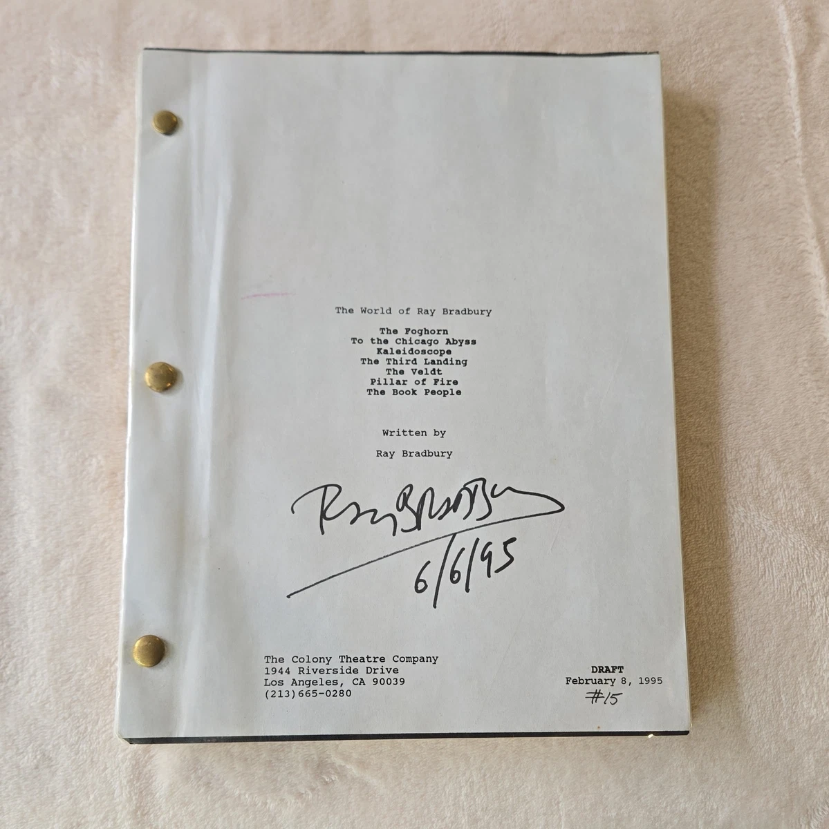 Signed Original Movie Scripts for sale | eBay