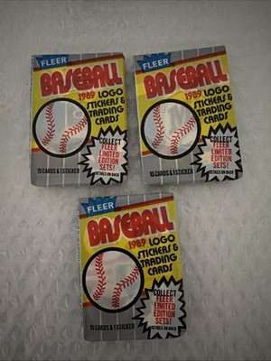 1989 Fleer Baseball Cards Sealed Wax Packs Lot of 3