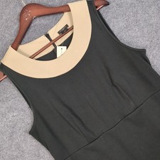 Ann Taylor Womens Black Beige Colorblock Ponte Sheath Dress Size 12 New
