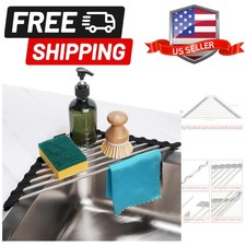 Sponge Holder for Kitchen Sink,Sink Sponge Holder,304 Stainless Steel Over Si...