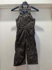 Berne 3T Toddler Heavyweight Lined Double Knee Pocket Leg Zippers Brown Overalls