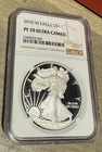 2010 W $1 Proof American Silver Eagle 1-oz NGC PF70 UC Ultra Cameo Brown Label