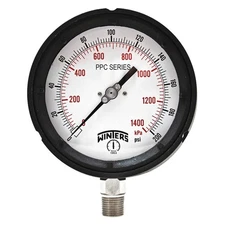 WINTERS PPC5066-SG45 Pressure Gauge,4-1/2" Dial Size,Black 491D03