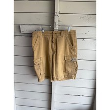 Unionbay Palm Vintage Mens Tan Khaki Cargo Shorts Utility Multi Pocket Cotton