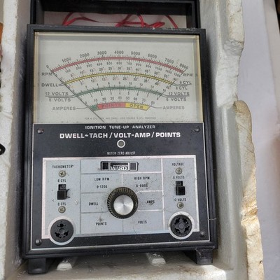 Vintage Wards Ignition Tune-Up Analyzer Model 9660 Dwell Tach Volt Amp Untested