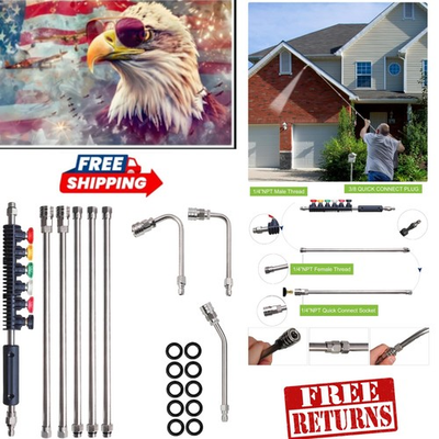 #ad #ad High Quality 9 Pack Pressure Washer Lance amp; Nozzle Kit 30° 90° 120° Curves $56.97
