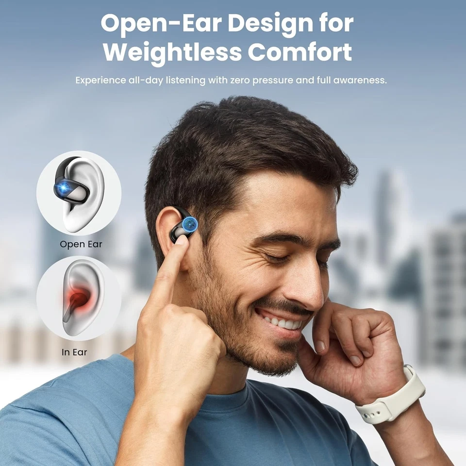 Auriculares Inalámbricos Bluetooth 5.3 TWS Auriculares Auriculares Estéreo Gancho para Oreja Foto 2 de 4