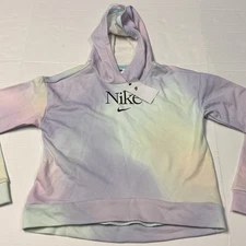 Nike Hooded Pullover Sweatshirt Girls XL Womens XS Tye Dye Colorful Logo NWT B7