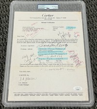 Diana Ross Full Name Signed Autographed Vintage Cartier Invoice Receipt PSA/DNA