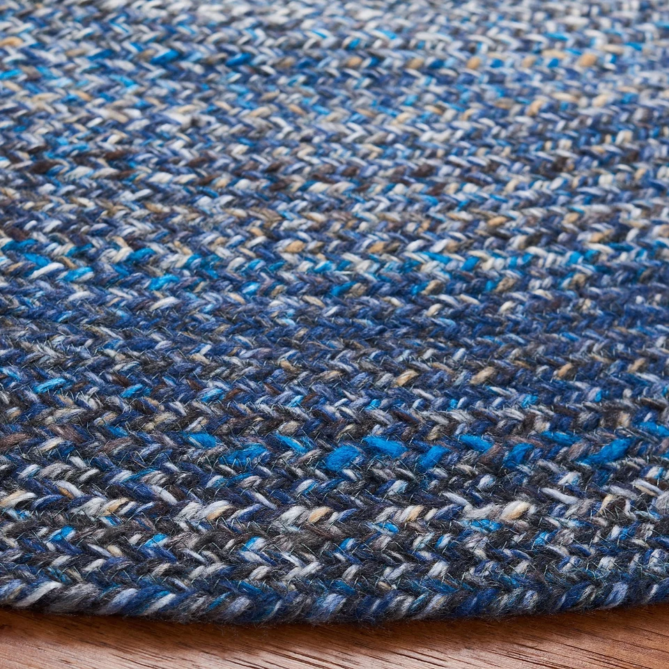 Coleção trançada 7' redonda marinha BRD851N tecido plano casa de campo reversível... - Imagem 2 de 2