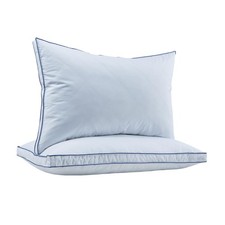 puredown  Flat Thin Pillows Standard Size Set of 2, Soft Polyester Fabric B