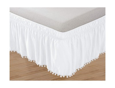 Elegant Comfort Top-Knot Tassle Pompom Fringe Ruffle Skirt Arou... USA FAST SHIP