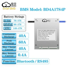 JK LiFePo4 Li ion Smart 0.4A Active Balance BMS 8S-17S 40A BMS Board SDE Lot