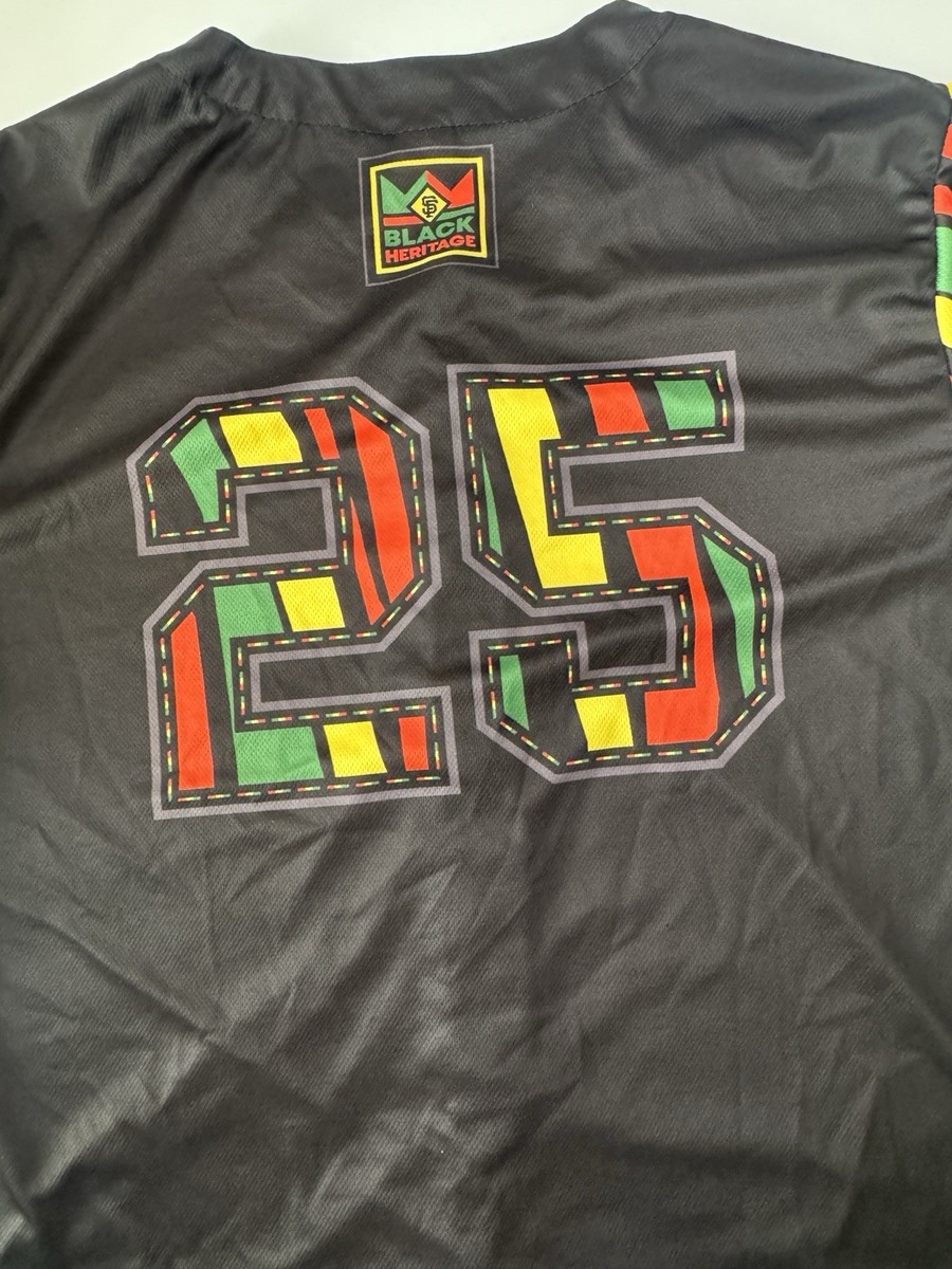 San Francisco Giants Jersey Black Heritage #25 Barry Bonds Size XL