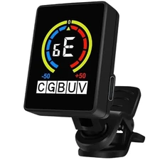 Rechargeable Guitar Tuner, Clip on Tuner with Guitar Bass Ukulele Violin 