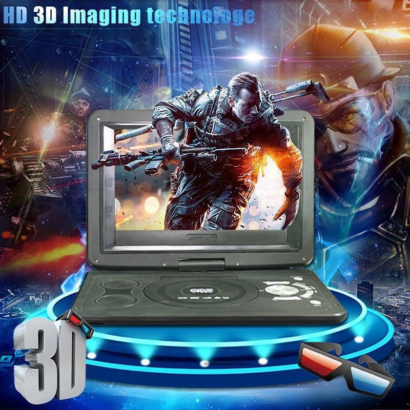 Reproductor de DVD Portátil Tarjeta de CD HD 13.9" USB LCD Gran Pantalla Giratoria Recargable Foto 2 de 4