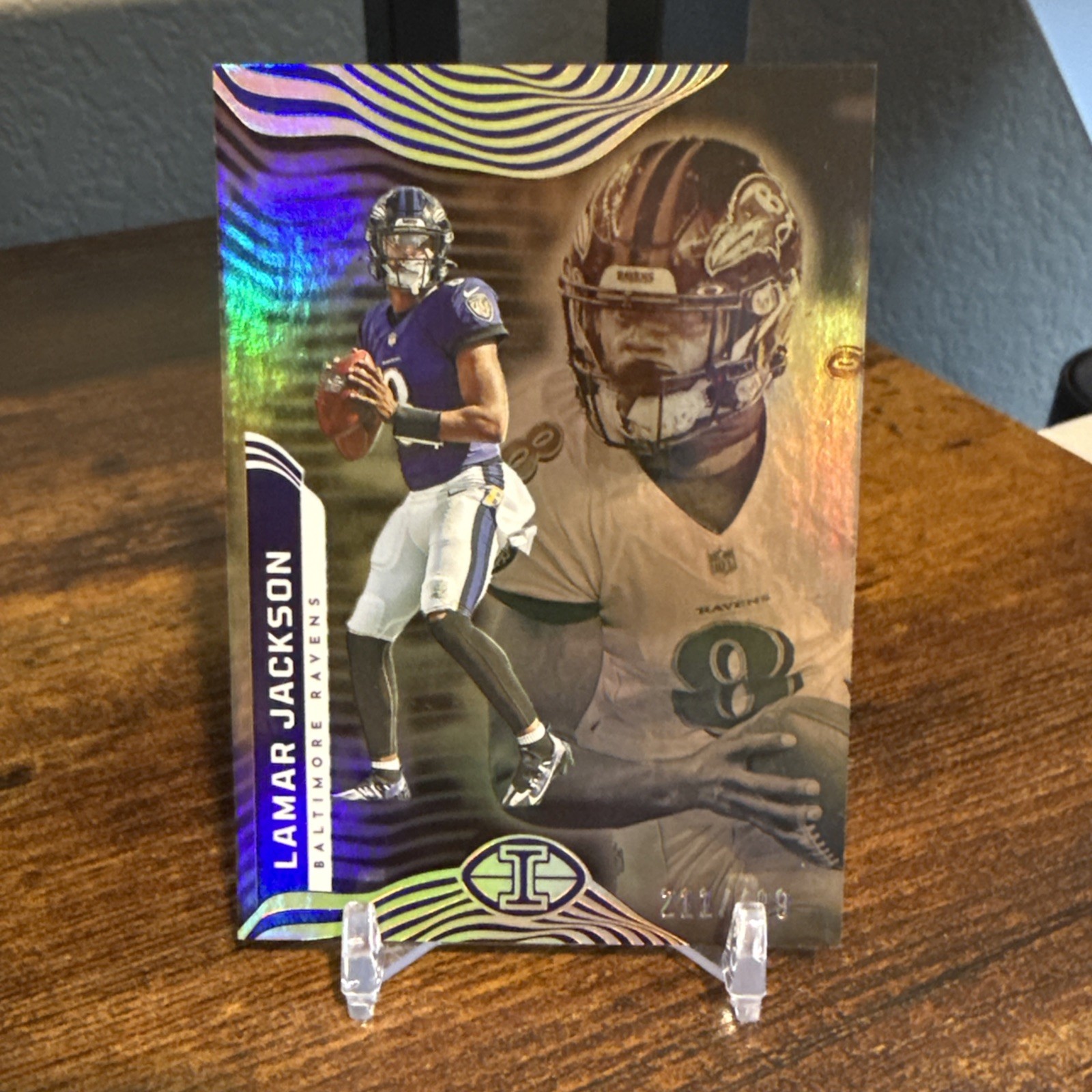 2022 Panini Illusions - Lamar Jackson #7 Trophy Collection Bronze /499