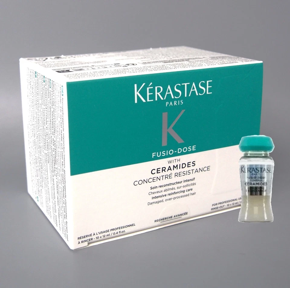 Resistencia concentrada dosis Kerastase Fusio con ceramidas 10 viales 0,4 oz/12 ml Foto 2 de 4