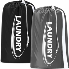 2 Pack XL Laundry Bag with Strap,Heavy Duty Travel Laundry Bag,Rip-Stop Dirty Cl