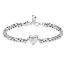 Heart Urn Bracelet for Ashes for Women Stainless Steel Cremation Bangle Jewel...