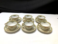 Noritake Vintage China, Monica Footed Cup and Saucer set of 6
