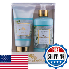 Camille Beckman Hand and Body Duet Set, Silky Body and Glycerine Hand Cream, Whi