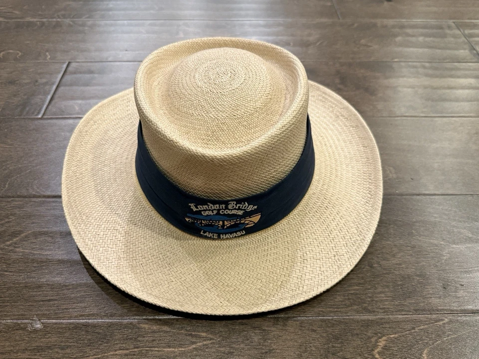 Vintage London Bridge Golf Course Lake Havasu Straw Wide Brim One Size Hat USA - Image 2 of 4