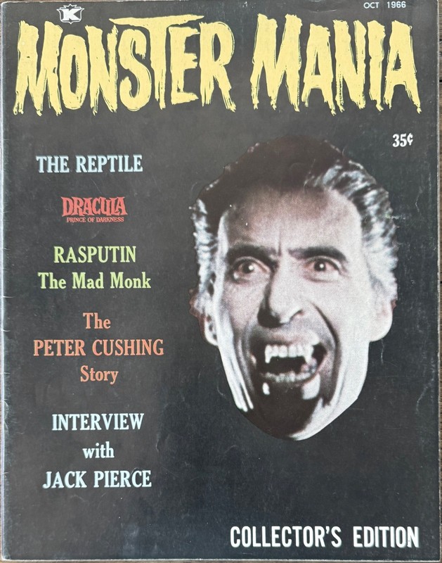 October 1966 Monster Mania Magazine [Christopher Lee] - RARE