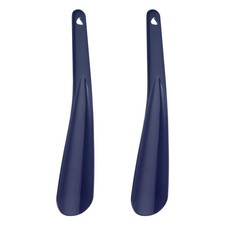 2pcs Shoe Horn 7.7" Plastic Curved Spoon Shoe Helper Shoehorns, Dark Blue