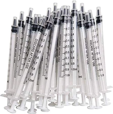 100PCS 1Ml 1Cc Syringe No Needle Plastic Syringe for Pets Oral, Refilling, Oil