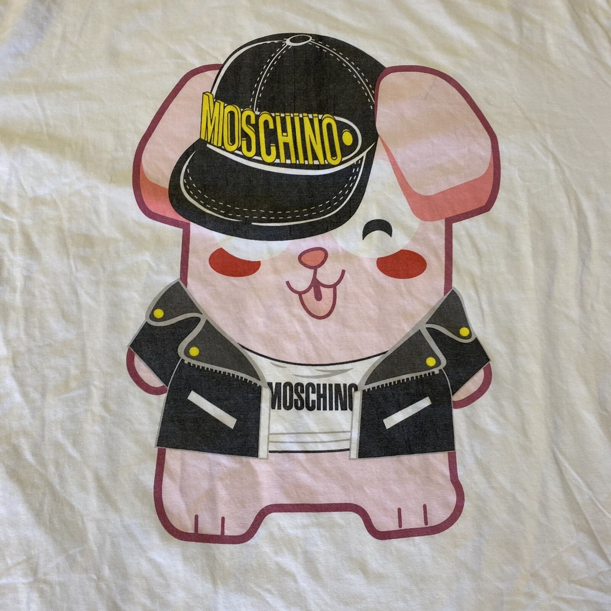 Moschino Milano Puppy Dog Graphic Designer T-Shirt Adult Size 2XL