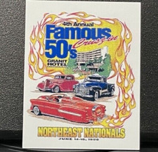Vrhtf Nhra Vtg 4th Annual Famous 50s Cruzin Sticker 3 X 4