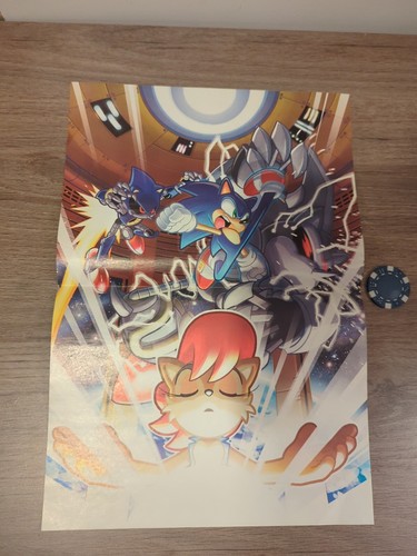 Official Sonic the Hedgehog 2-Sided Poster Ben Bates SEGA Comic Promo Art RARE - Picture 2 of 2