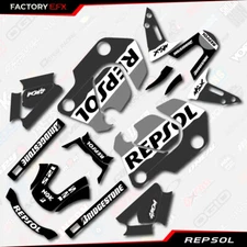 Gray & Black Repsol Graphic Sticker kit fits Honda Grom  MSX125 21-24 2021 2022