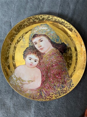 Edna Hibel Plate Holiday Series Unto Us A Child Is Given 1994 Art Of Edna Hibel