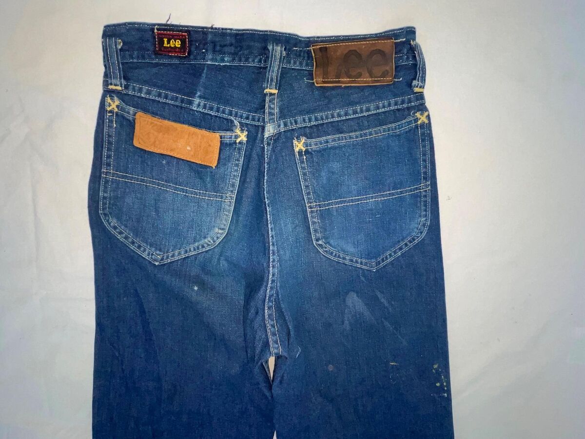 VTG 40s 50s 25 X 29 Lee SANFORIZED DENIM JEANS CROTCH RIVET VTG 40s 50s 25 X 29 Lee SANFORIZED DENIM JEANS CROTCH RIVET
