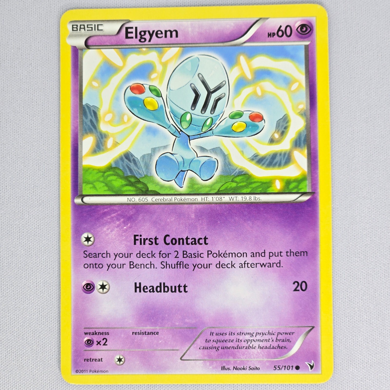 Elgyem 55/101 Noble Victories Regular Common Pokemon Card TCG English LP