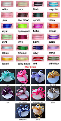 #ad Solid Color Grosgrain Ribbon 50yards Roll Premium Quality 6 sizes 34 colors $10.89