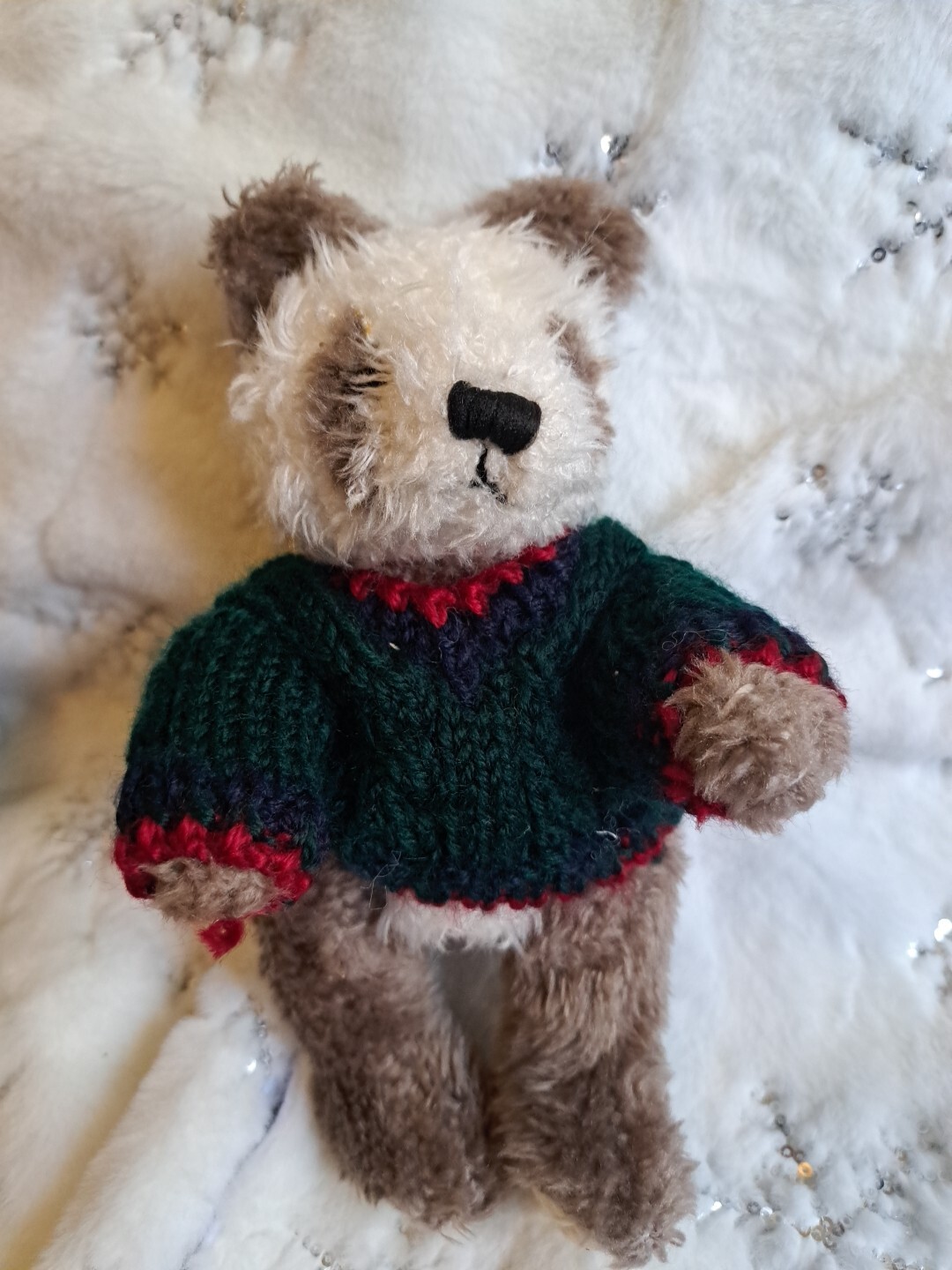 Set Lot Bundle Of 4 Hugfun Intl Teddy Bears Jointed Knitted Sweaters Plush 5,9"