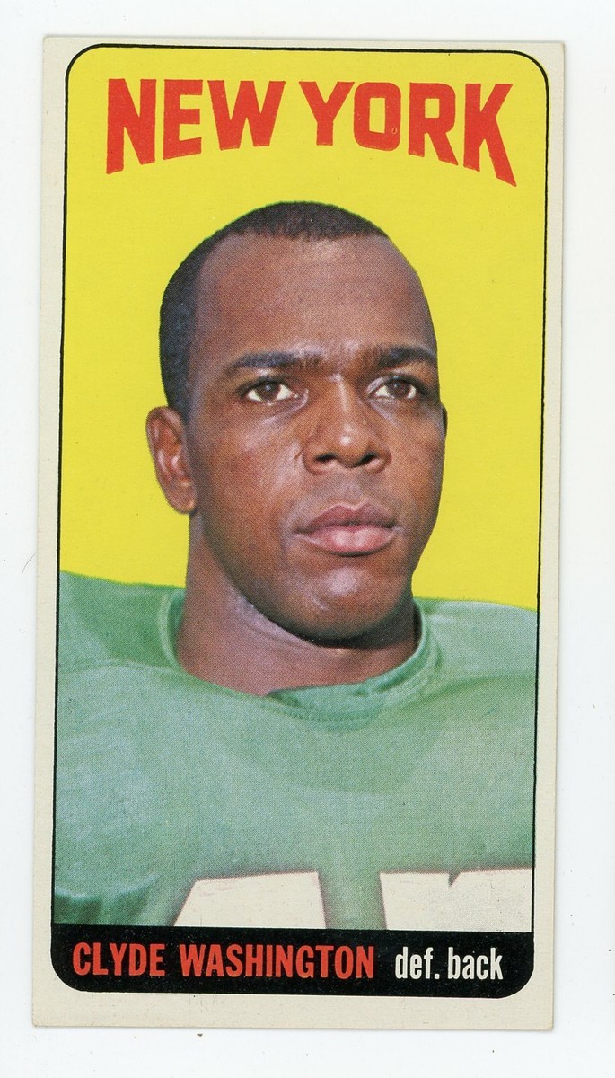 GALAXY　ラテンアメリカ　トレカセット CLYDE WASHINGTON 1965 TOPPS FOOTBALL TALL BOY #130 NM SP NEW YORK