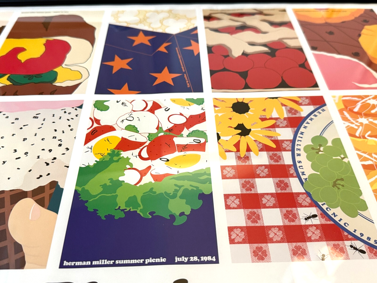 Herman Miller Summer Picnic Poster 2012 Vintage Framed 15.7x42.1