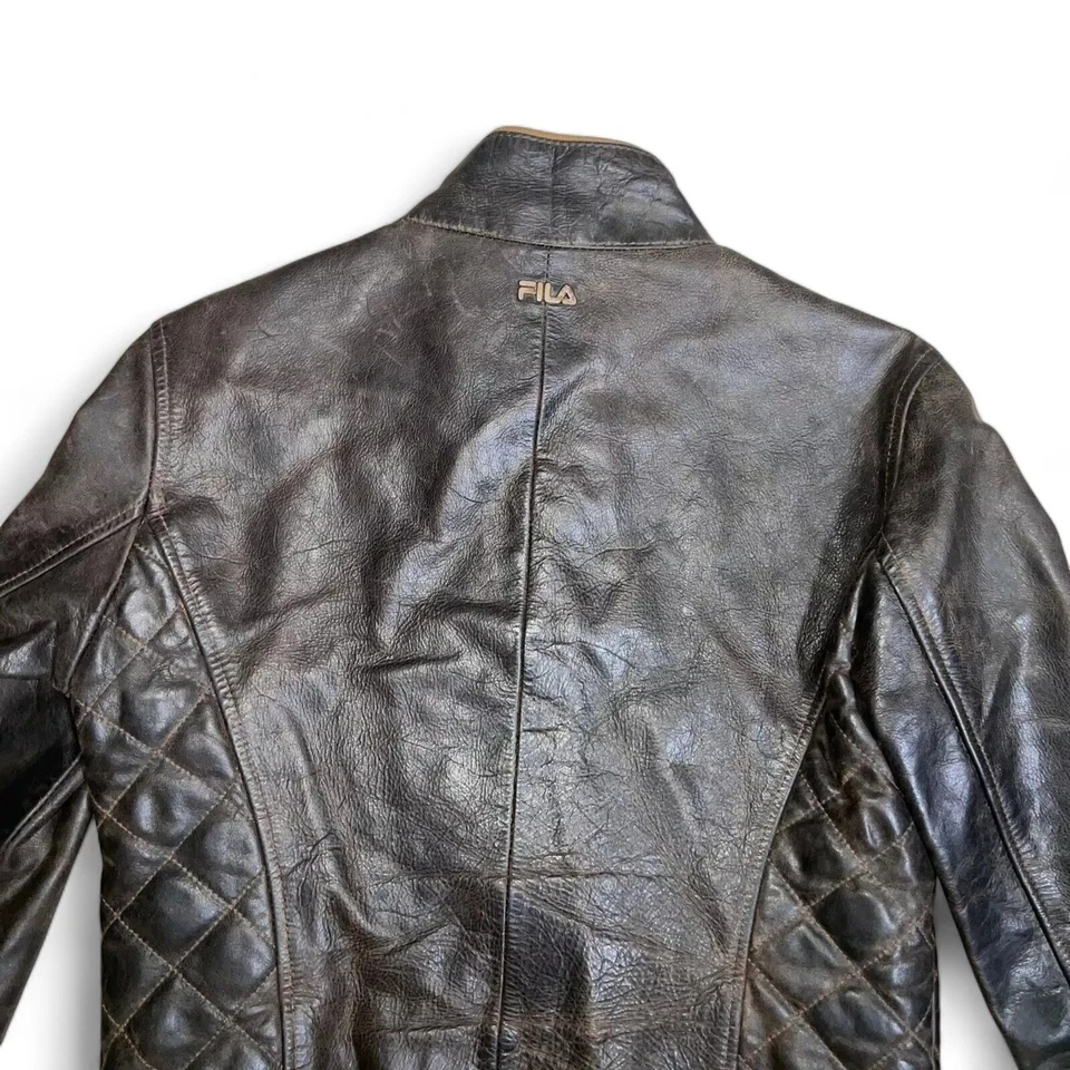 Flia x Ferrari Vintage 90s Distressed Leather Jacket Rare Women's Medium (M) - Image 4 of 4