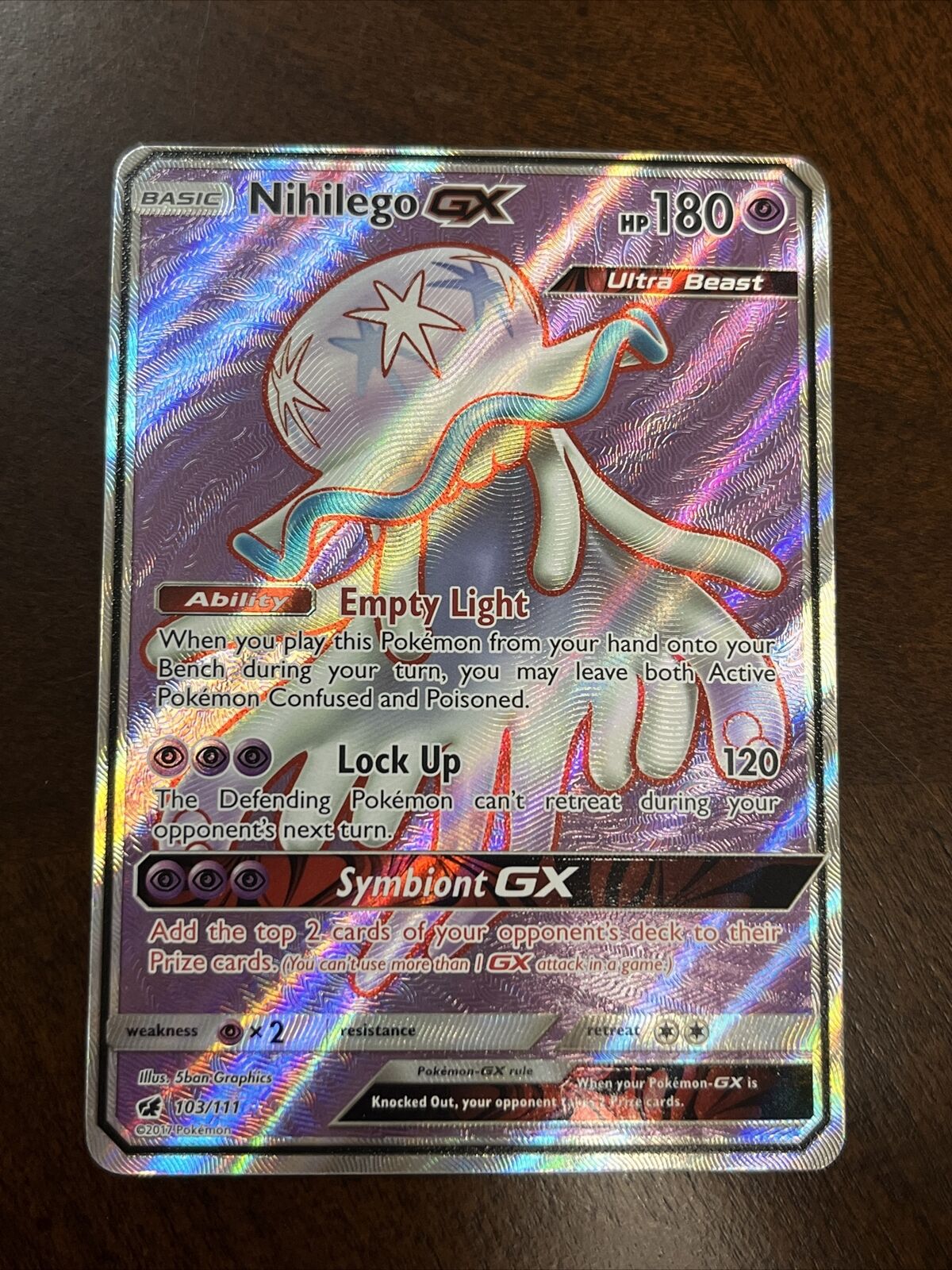 Mavin  Nihilego GX FULL ART 103/111 Crimson Invasion Ultra Rare