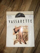 Vassarette Lace Top Thigh High Sheer Nylon Hosiery Stockings Long Black 8030