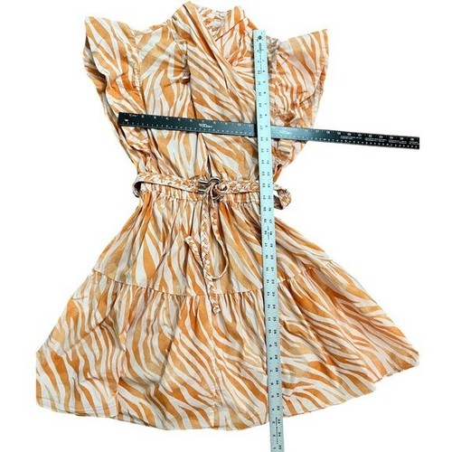 Derek Lam Collective Dress 38 Orange Zebra Cutout Mini Glamour Vixen Dreamy - Picture 11 of 14