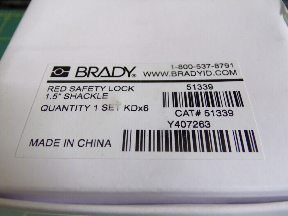 6 PACK Brady Lockout/Tagout Red Safety Padlock Lock 1.5