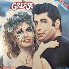 John Travolta Olivia Newton John Signed Grease Album ICZ D Norman Autograph COA