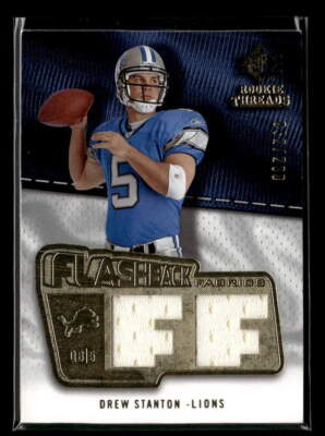2008 SP Rookie Threads #FF-DS Drew Stanton 52/200 Flashback Fabrics Lions
