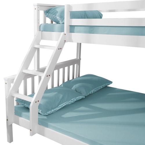 Double Bunk Beds Triple Pine Wood Children Bed Frame High Sleeper With Mattress - Picture 10 of 92